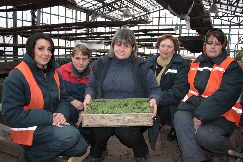 Работницы участка благоустройства территории