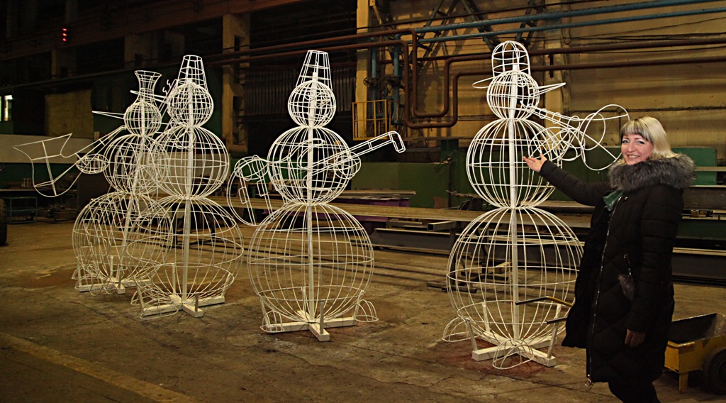 Олга Ермакова и снеговики